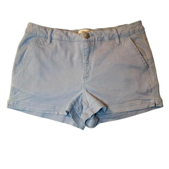 BKE Light Blue Stretch Shorts Women’s Size 28 Chino Shortie Mollie Buckle - Picture 3 of 11